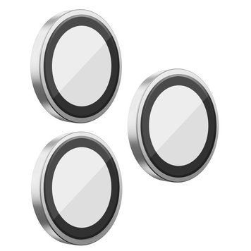 Захисне скло BlueO Metal на камеру для Apple iPhone 16 Pro / 16 Pro Max / 15 Pro / 15 Pro Max Срібний / Silver 777-08402 фото