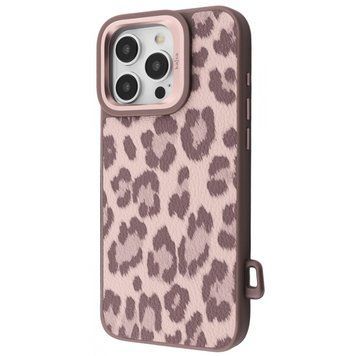 Чехол Kajsa Leopard Pattern with Magnetic Ring iPhone 16 Pro Max Desert titanium 656-08210 фото