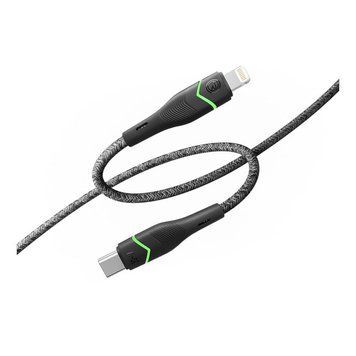 Кабель USB Ridea RC-RL15 RGB Light Type-C to Lightning 30W 1.2m Чорний 209-00348 фото