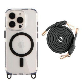 Чехол TPU+PC LanyardCase with MagSafe для iPhone 15 Pro Max Black 214-03176 фото