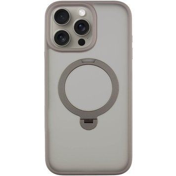 Чехол TPU+PC Metal Buttons with MagSafe Colorful HQ Ring для iPhone 15 Pro (6.1") Grey 555-00641 фото