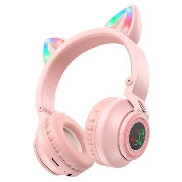 Бездротові Bluetooth навушники з котячими вушками Borofone BO18 Cat Ear Рожевий 202-00096 фото
