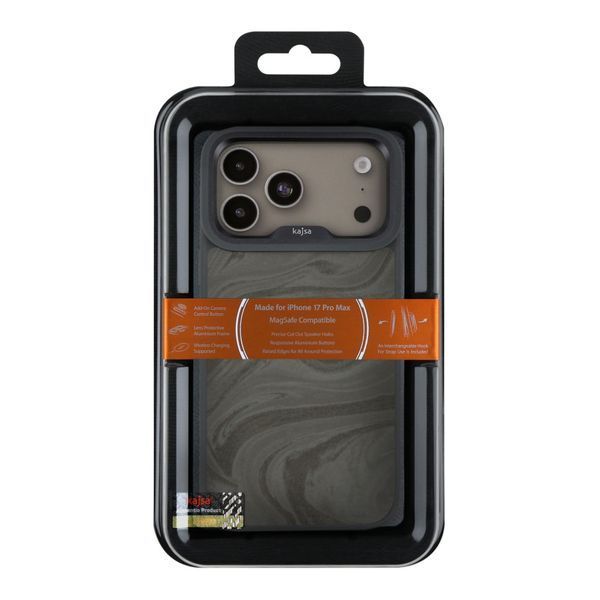 Чохол Kajsa Glamorous Collection Fluid Art with MagSafe для iPhone 17 Pro Max Grey O-Ring 2020000507604 фото