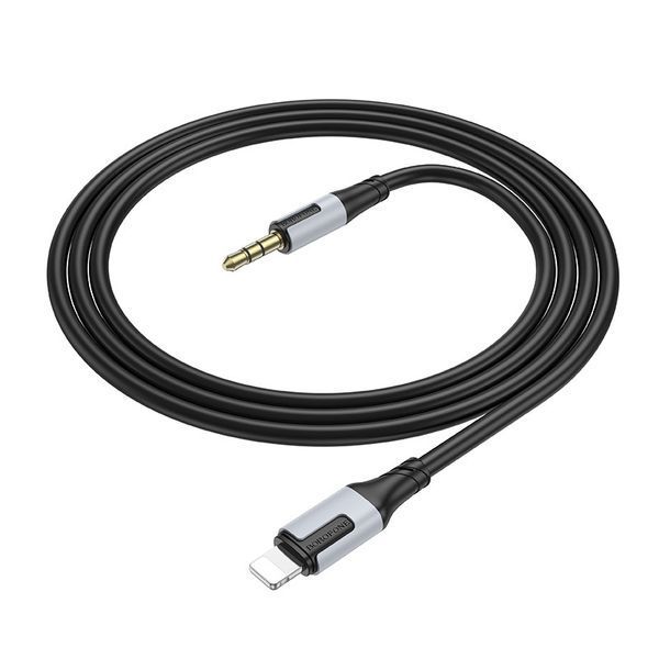 Аудиокабель BOROFONE BL19 iP to 3.5mm male, TPE, 1m, Black 6941991108327 фото