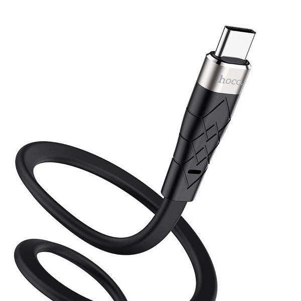 Кабель HOCO X53 USB to Type-C 3A, 1m, silicone, aluminum connectors, Black 6931474738097 фото