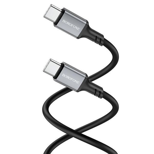 Кабель BOROFONE BX83 Type-C to Type-C Famous 60W silicone charging data cable Black 6974443386448 фото