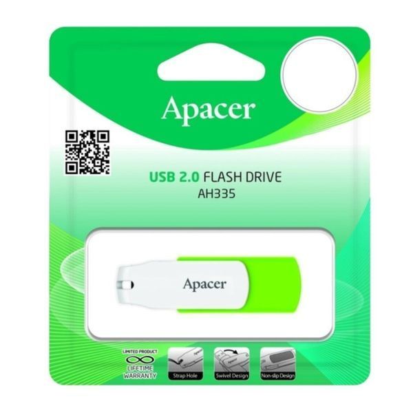 Флеш-накопичувач Apacer USB 2.0 AH335 64Gb Green AP64GAH335G-1 фото