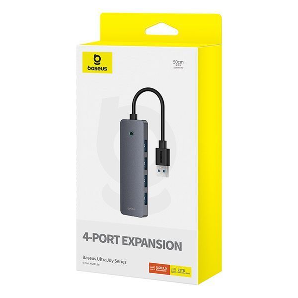 USB-хаб Baseus UltraJoy Series 4-Port HUB Lite 50cm Space Grey（USBA to USB3.0*4+Type-C5V） B0005280B811-01 фото