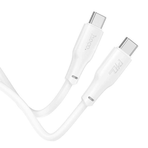 Кабель HOCO X93 Type-C to Type-C 240W, 1m, TPE, TPE connectors, White 6931474790736 фото