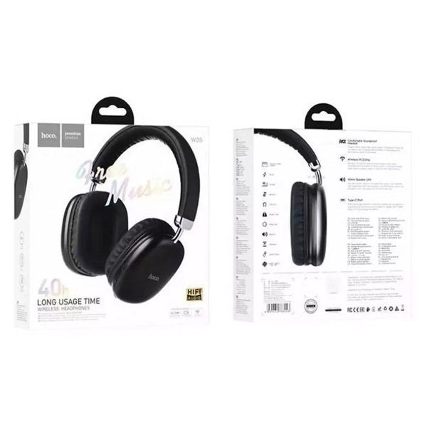Бездротові накладні навушники HOCO W35 wireless headphones Black 656-03804 фото