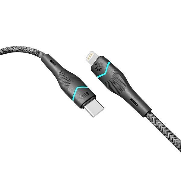 Кабель USB Ridea RC-RL15 RGB Light Type-C to Lightning 30W 1.2m Черный 209-00348 фото