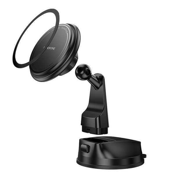 Автодержатель для телефона BOROFONE BH136 Parker ring magnetic car holder(center console) Black 6941991121418 фото