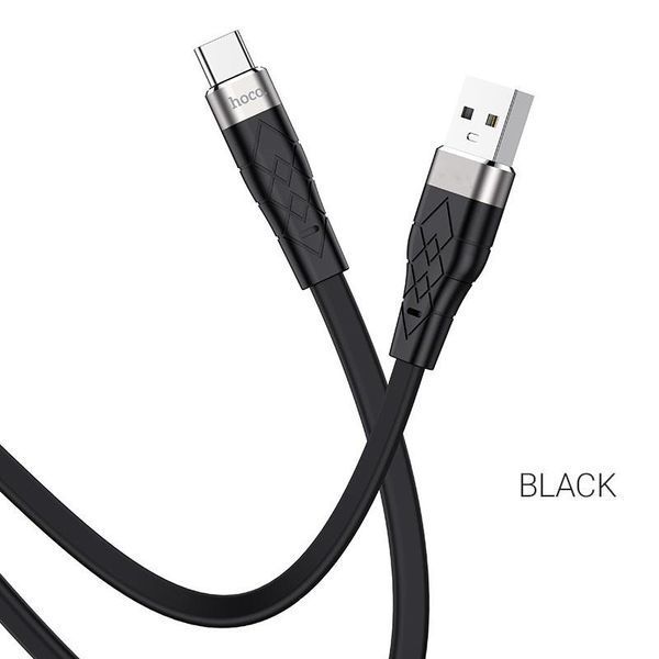 Кабель HOCO X53 USB to Type-C 3A, 1m, silicone, aluminum connectors, Black 6931474738097 фото