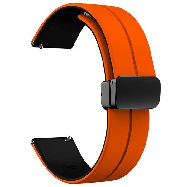 Силіконовий ремінець Classy для Smart Watch 20mm Orange / Black 212-01471 фото