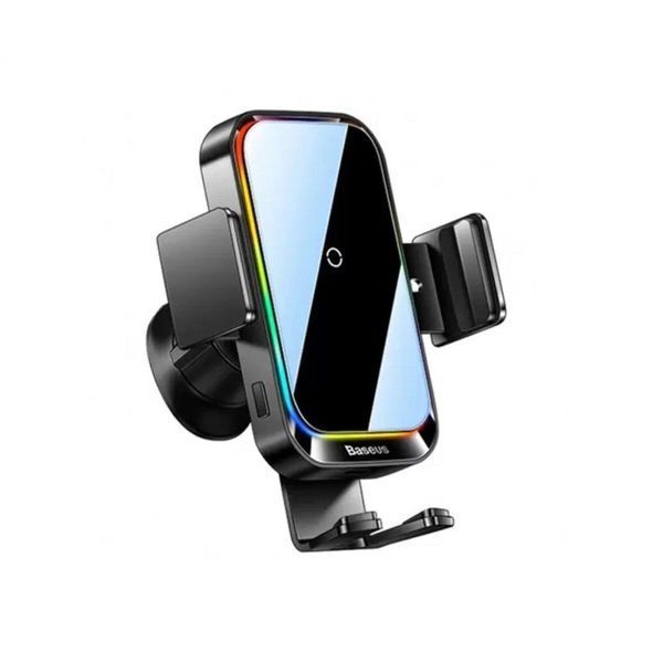 Тримач для мобiльного Baseus Halo Electric Wireless Charging Car Mount 15W Black 656-00427 фото