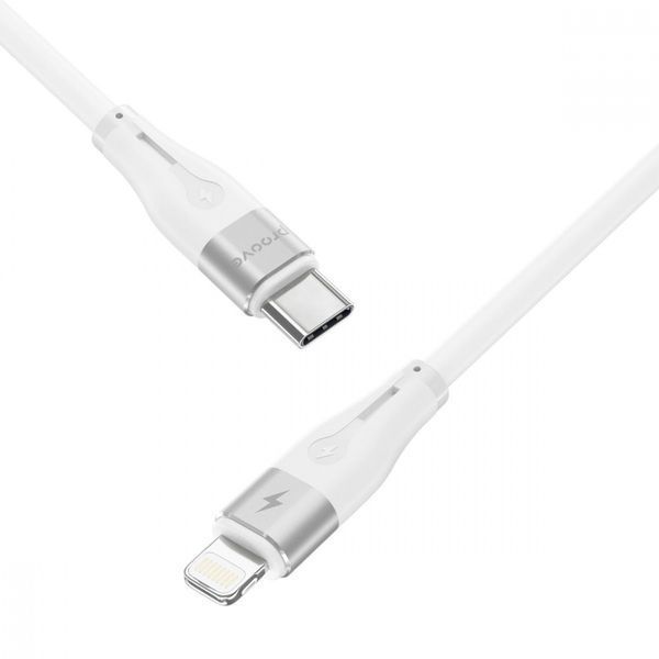 Кабель Proove Soft Silicone Type-C to Lightning 27W (1m) white 656-02589 фото