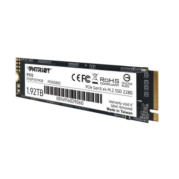 Накопитель SSD M.2 Patriot P310 1920GB NVMe 2280 PCIe 3.0x4 3D NAND TLC P310P192TM28 фото