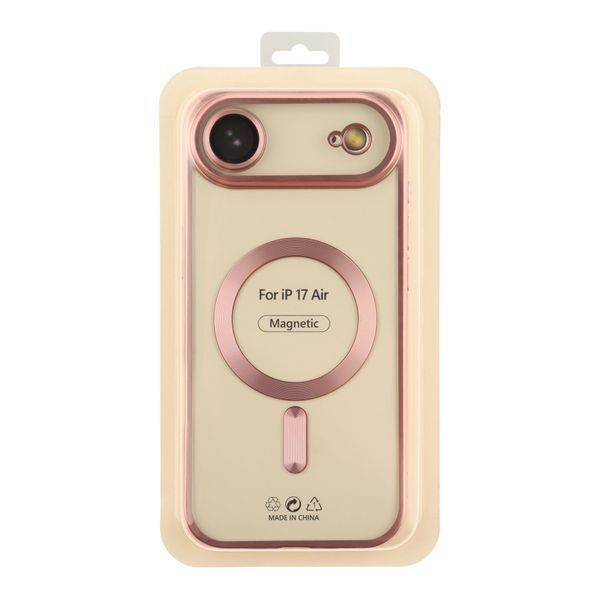 Чехол TPU Metallic Chrome Full Camera with Magsafe для iPhone 17 Air Chrome Rose 214-04614 фото