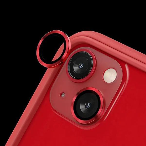 Захисне скло Metal Classic на камеру для Apple iPhone 15 (6.1") / 15 Plus (6.7") Red 204-00432 фото