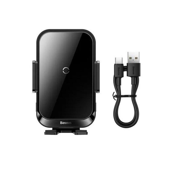 Тримач для мобiльного Baseus Halo Electric Wireless Charging Car Mount 15W Black 656-00427 фото