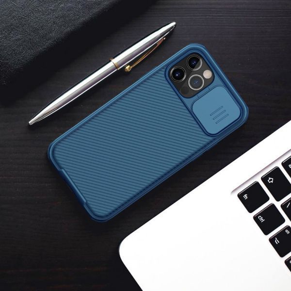 Карбоновая накладка Nillkin CamShield Pro для Apple iPhone 13 Pro Max (6.7") Blue 777-08122 фото