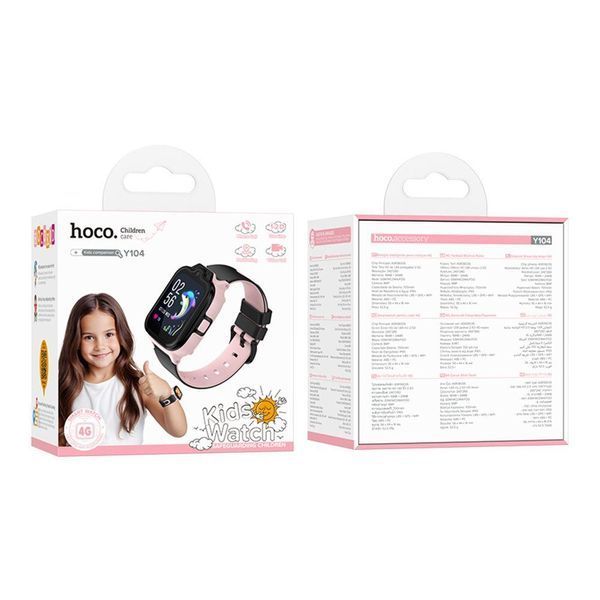 Дитячий Смарт Годинник Hoco Y104 4G GPS Рожевий 656-03453 фото