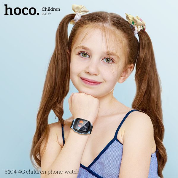 Дитячий смарт-годинник Hoco Y104 42mm. SIM 4G. Wi-Fi. 700 mAh. IP65 Blue 6942007646369 фото