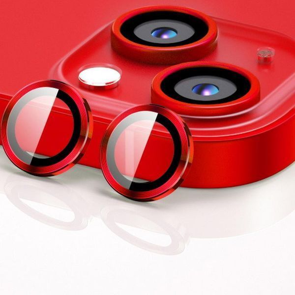 Захисне скло Metal Classic на камеру для Apple iPhone 15 (6.1") / 15 Plus (6.7") Red 204-00432 фото