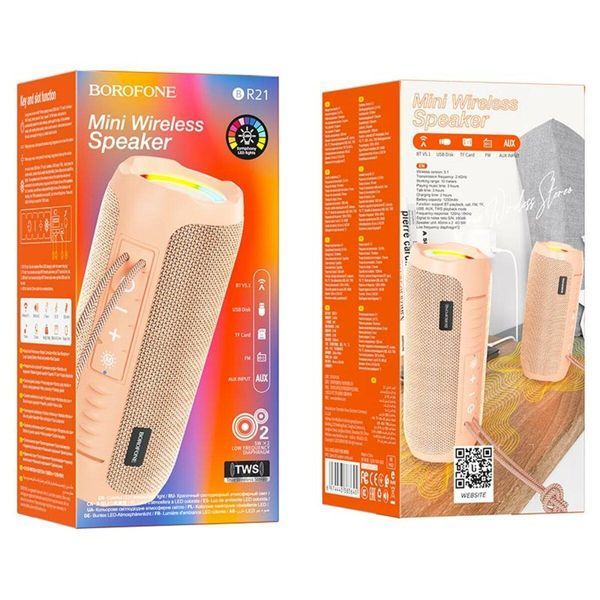 Портативна колонка BOROFONE BR21 Sports BT speaker Candy Pink 656-00694 фото