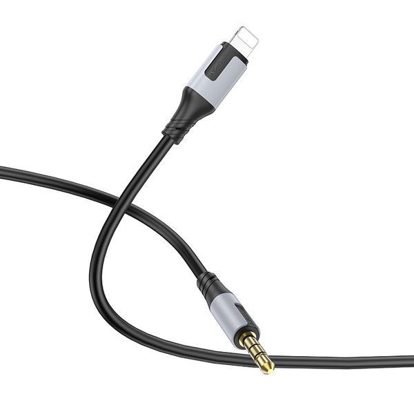 Аудиокабель BOROFONE BL19 iP to 3.5mm male, TPE, 1m, Black 6941991108327 фото