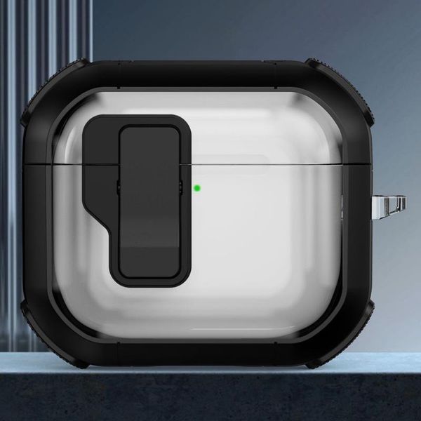 Футляр противоударный Locking Button для наушников Airpods 3 Black 203-00411 фото