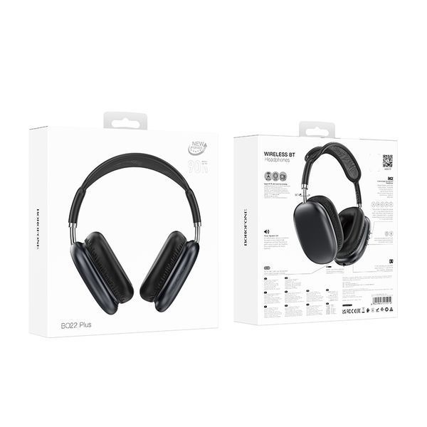 Беспроводные накладные наушники BOROFONE BO22 Plus Elegant BT headphones Deep Space Gray 6941991115219 фото