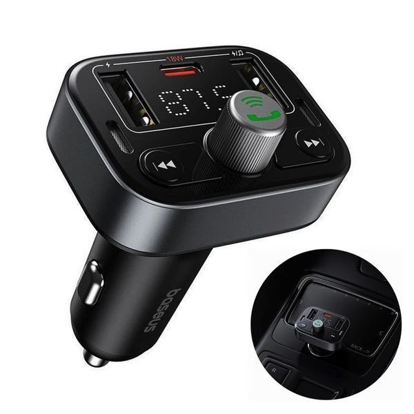АЗУ с FM-модулятором Baseus S-09 Pro Series Car FM Transmitter Cluster Black C10762200113-00 фото