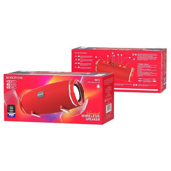 Портативна колонка BOROFONE BR3 Rich sound sports wireless speaker Red 6931474715586 фото
