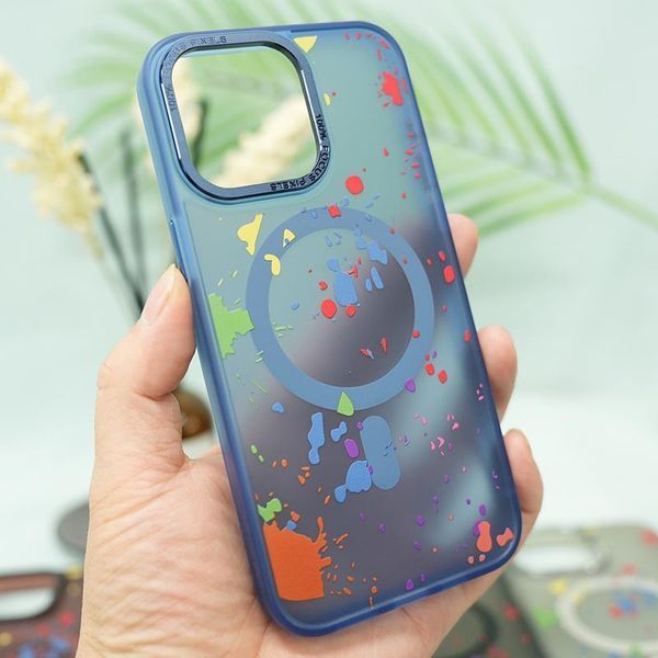 Чохол TPU+PC Flush with MagSafe для iPhone 14 (6.1") Dark blue 555-00375 фото