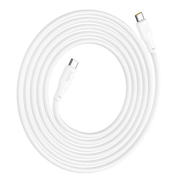 Кабель HOCO X93 Type-C to Type-C 240W, 1m, TPE, TPE connectors, White 6931474790736 фото