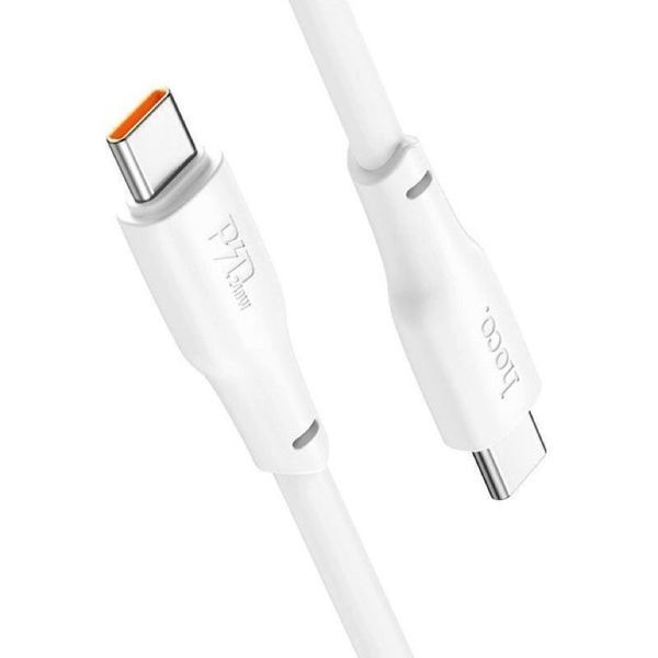 Кабель HOCO X93 Type-C to Type-C 240W, 1m, TPE, TPE connectors, White 6931474790736 фото
