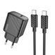 Мережевий зарядний пристрій з кабелем HOCO CS22A Value single port PD30W charger set(Type-C to Type-C) Black 209-00365 фото 1