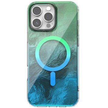 Чехол TPU Shiny Mountain (MagFit) для Apple iPhone 16 Pro (6.3") Green / Blue 555-02868 фото