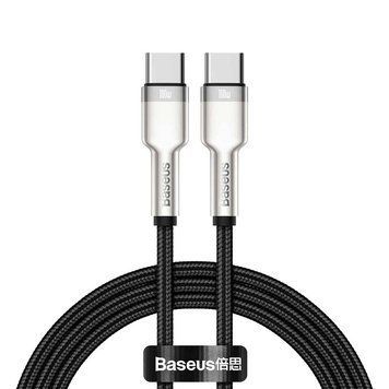 Кабель Baseus Cafule Series Metal Data Cable Type-C to Type-C 100W 1m Black CATJK-C01 фото