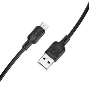 Кабель BOROFONE BX113 Lenny silicone charging data cable Micro(L=2M) Black 6941991115493 фото