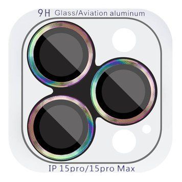 Защитное стекло Metal Classic на камеру для Apple iPhone 15 Pro (6.1") / 15 Pro Max (6.7") Rainbow 204-00441 фото