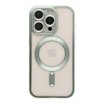 Чехол TPU Metallic Chrome Full Camera with Magsafe для iPhone 16 Pro Green 214-02948 фото
