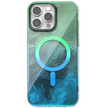 Чехол TPU Shiny Mountain (MagFit) для Apple iPhone 13 Pro Max (6.7") Green / Blue 555-02918 фото