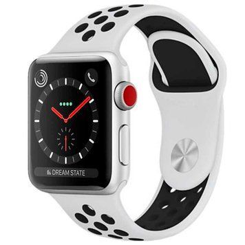 Силиконовый ремешок с перфорацией для Apple Watch 38/40/41 mm Серо-черный 212-00133 фото