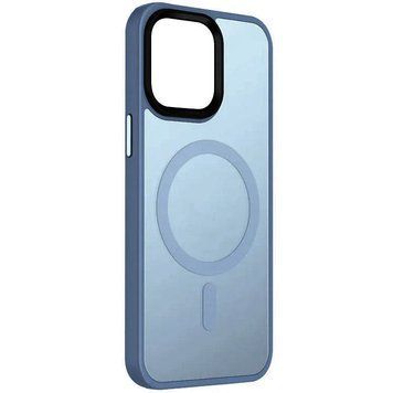 Чехол TPU+PC Metal Buttons with MagSafe Colorful для Apple iPhone 13 (6.1") Sierra Blue 555-03068 фото