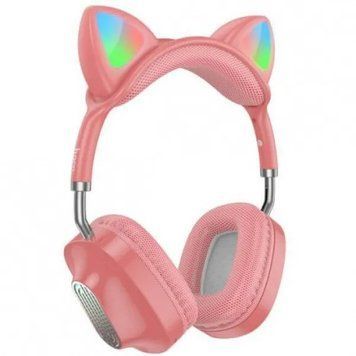 Беспроводные наушники с кошачьими ушками Hoco ESD13 Cat Ear Розовые 202-00332 фото
