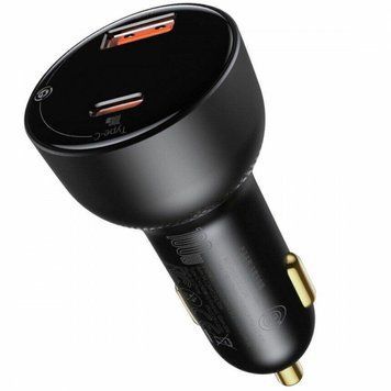 Автомобильное зарядное устройство Baseus Superme Digital Display PPS Dual Quick Charger Car Charger 100 W Black 656-00553 фото