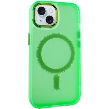 Чехол TPU+PC Lily with MagSafe для Apple iPhone 13 (6.1") Neon Green 214-03628 фото