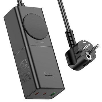 Сетевое зарядное устройство для HOCO NS4 Sharp PD65W(2C1A) desktop socket(EU/GER) Black 656-03200 фото